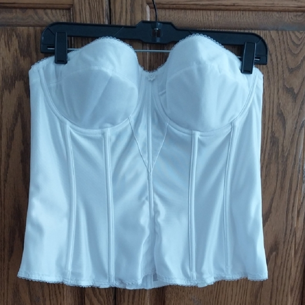 Dominque NWOT Juliette‎ Satin Strapless Longline Corset 8950 White Size 40C